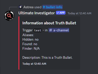 An example of /bullet-info.